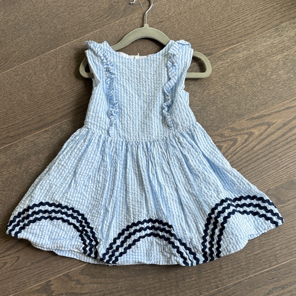Duffield Lane Light Blue and Navy Kids Dress